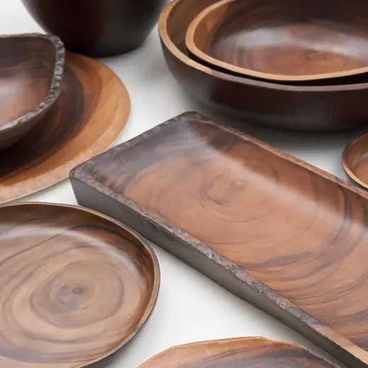 Блюдо овальное, P.L. Proff Cuisine, African Wood, 25 x 24,5 x 3 см, 500 мл