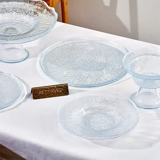 Тарелка стеклянная с бортом, Akcam, RIO, d 28 см, прозрачная