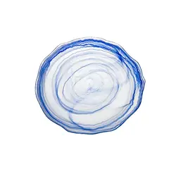 Блюдо, ArdaCam, Amorf, сине-белый, d 32.5 см, h 2 см
