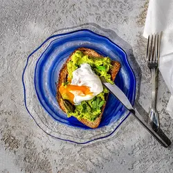 Тарелка, ArdaCam, Amorf, сине-белый, d 28 см, h 2 см