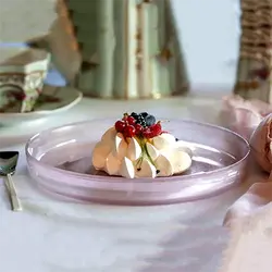 Тарелка, ArdaCam, Asos, бело-розовая, d 28 см, h 3 см