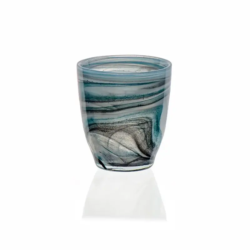 Стакан, ArdaCam, Atlas, бирюзовый с белым и черным, d 8.7 см, h 10 см
