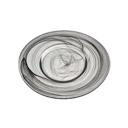 Тарелка, ArdaCam, Gusto, черно-белая, d 33 см, h 1.7 см