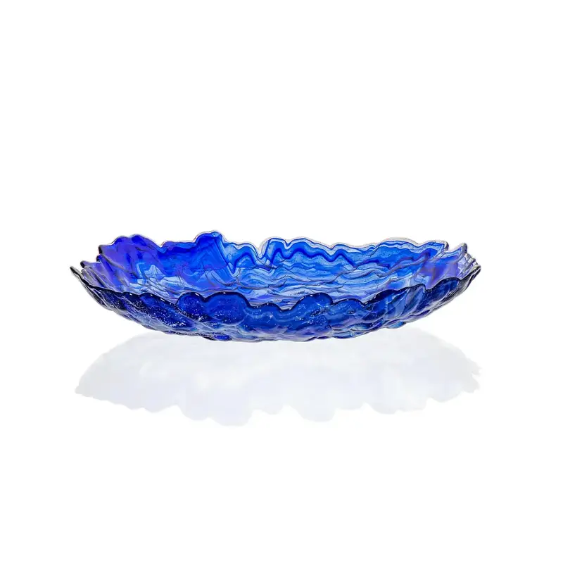 Блюдо, ArdaCam, Lava, синее с белыми вкраплениями, d 40 см, h 7.5 см