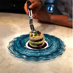 Тарелка, ArdaCam, Osho, бирюзовая с белым, d 27 см h 2 см