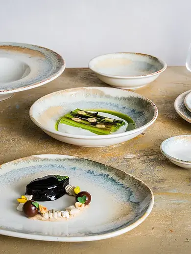 Соусник овальный, волнистый край, Bonna, Knidos, 15 x 10 x 3 см, 140 мл