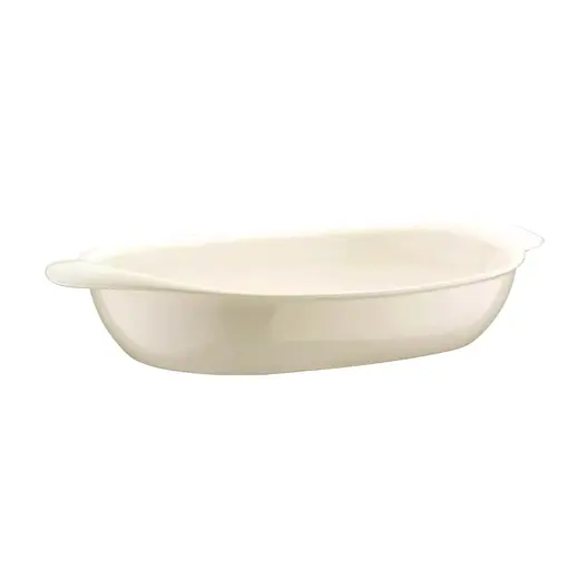 Блюдо для запекания и подачи овальное с ушками, Bonna, White, 1.9 л, l 36 см, b 21.5 см, h 