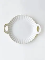 Тарелка круглая с ручками, Carta, Fiore, 24.5 x 20.5 x 3.8 см