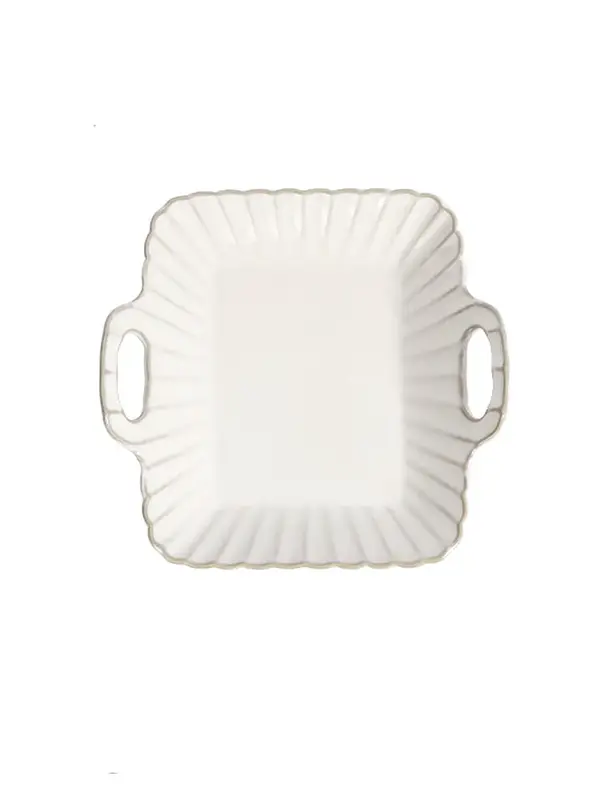 Тарелка квадратная с ручками, Carta, Fiore, 19.5 x 18.5 x 4.2 см