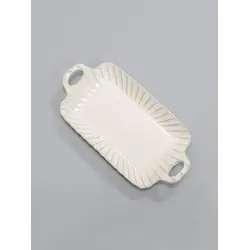 Тарелка прямоугольная с ручками, Carta, Fiore, 25 см