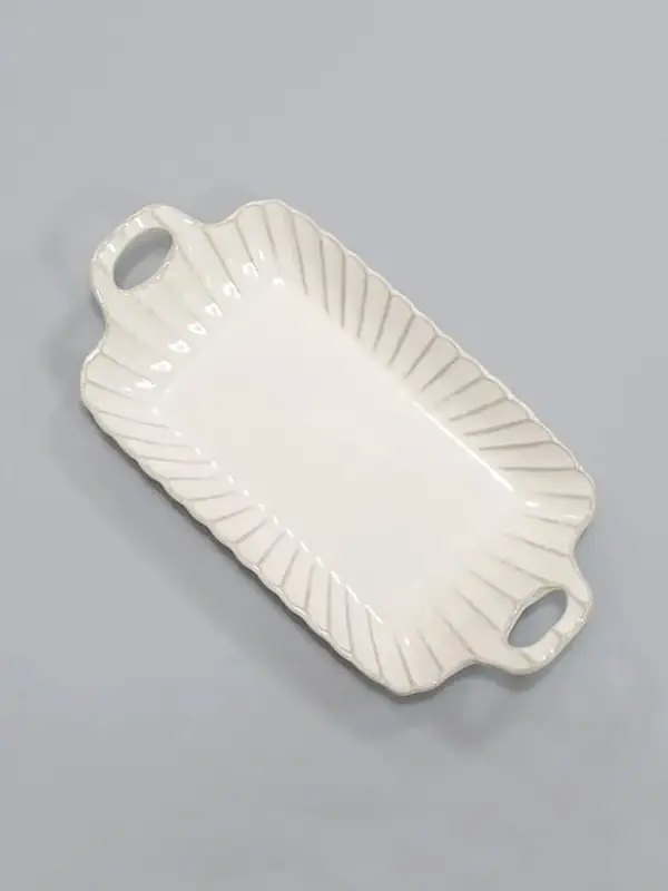 Тарелка прямоугольная с ручками, Carta, Fiore, 30 см