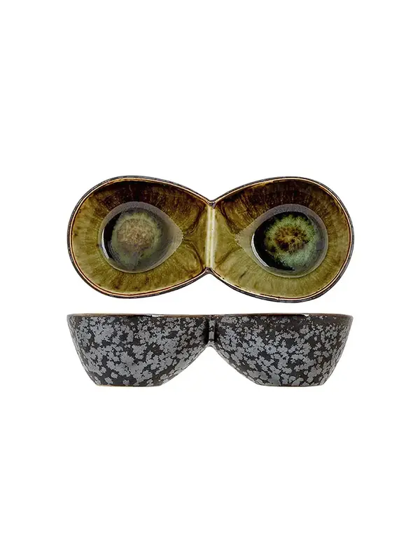 Соусник "двойной" / менажница, Cosy & Trendy, Elements Mineral, h 3.5 см, l 14 см, b 6.2 см