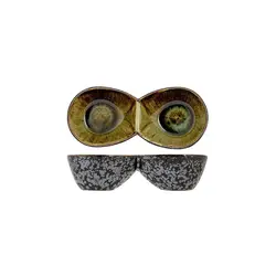 Соусник "двойной" / менажница, Cosy & Trendy, Elements Mineral, h 3.5 см, l 14 см, b 6.2 см