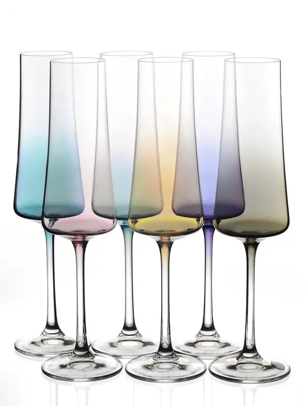 Бокал для шампанского, Crystalex, Extra, ассорти, 210 мл Q90397 (*6)