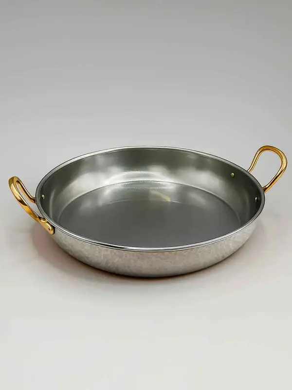 Gibco Сковорода 23х4,5 см с двумя ручками "Бином", алюминиевая с нержавеющей сталью, с тиснением