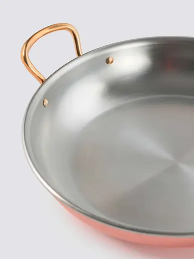 Gibco Сковорода 19х3,5 см с двумя ручками "Бином", медная с нержавеющей сталью