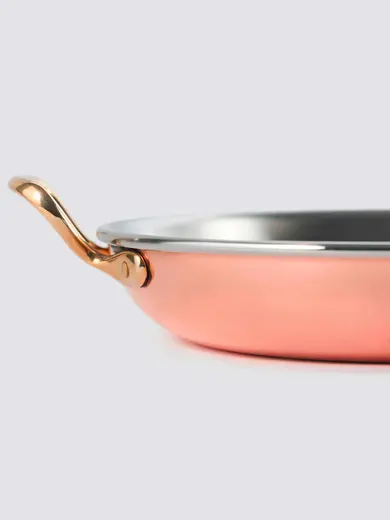 Gibco Сковорода 19х3,5 см с двумя ручками "Бином", медная с нержавеющей сталью, полированная