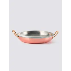 Gibco Сковорода 19х3,5 см с двумя ручками "Бином", медная с нержавеющей сталью, с тиснением