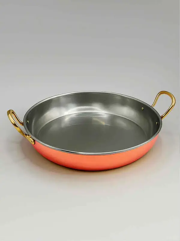 Gibco Сковорода 23х4,5 см с двумя ручками "Бином", медная с нержавеющей сталью