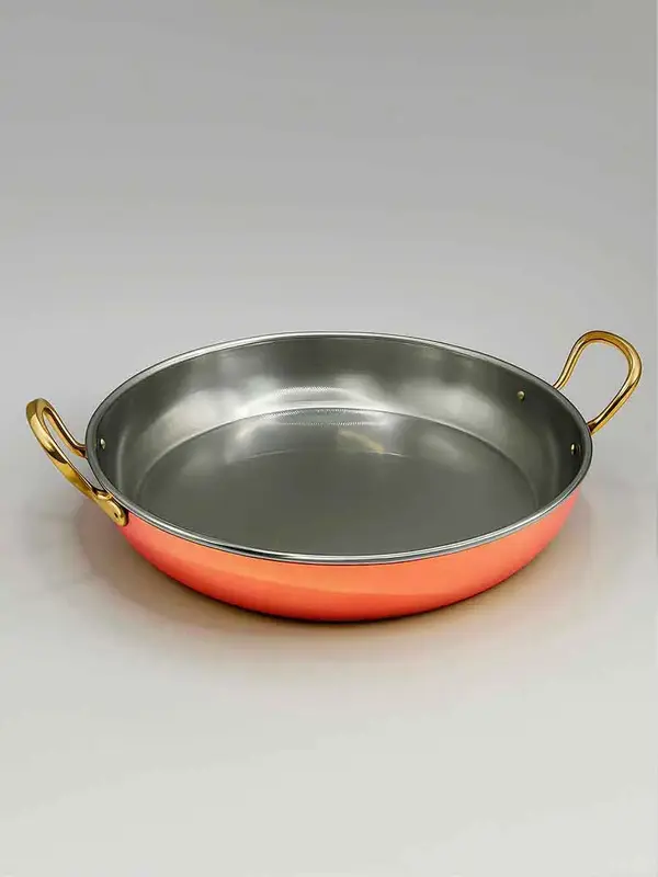 Gibco Сковорода 23х4,5 см с двумя ручками "Бином", медная с нержавеющей сталью, полированная