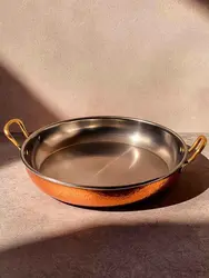 Gibco Сковорода 23х4,5 см с двумя ручками "Бином", медная с нержавеющей сталью, с тиснением и полировкой