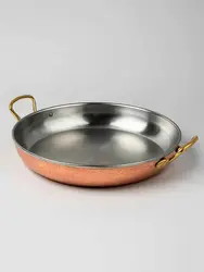 Gibco Сковорода 23х4,5 см с двумя ручками "Бином", медная с нержавеющей сталью, с тиснением