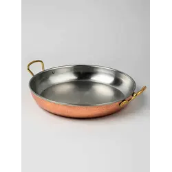 Gibco Сковорода 23х4,5 см с двумя ручками "Бином", медная с нержавеющей сталью, с тиснением