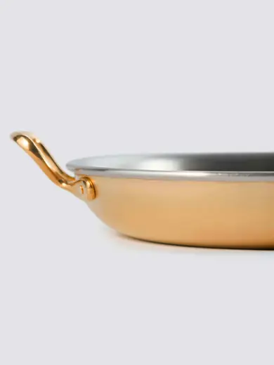 Gibco Сковорода 19х3,5 см с двумя ручками "Бином", латунная с нержавеющей сталью