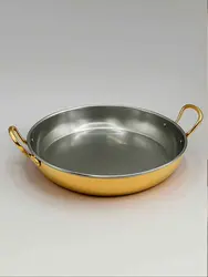 Gibco Сковорода 23х4,5 см с двумя ручками "Бином", латунная с нержавеющей сталью
