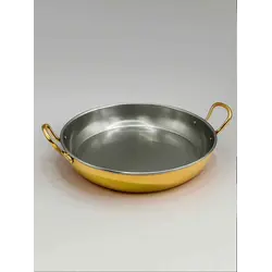 Gibco Сковорода 23х4,5 см с двумя ручками "Бином", латунная с нержавеющей сталью, полированная