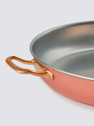 Gibco Сковорода 32х4,5 см с двумя ручками "Бином" медная с нержавеющей сталью