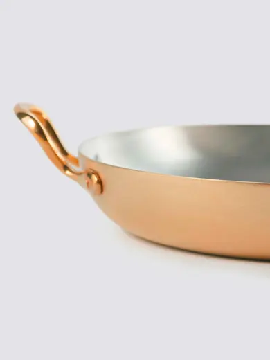 Gibco Сковорода 19х3,5 см с двумя ручками "Брасс", латунная с лужением внутри