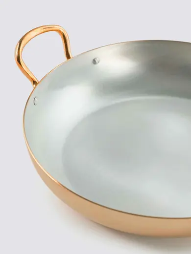 Gibco Сковорода 19х3,5 см с двумя ручками "Брасс", латунная с лужением внутри