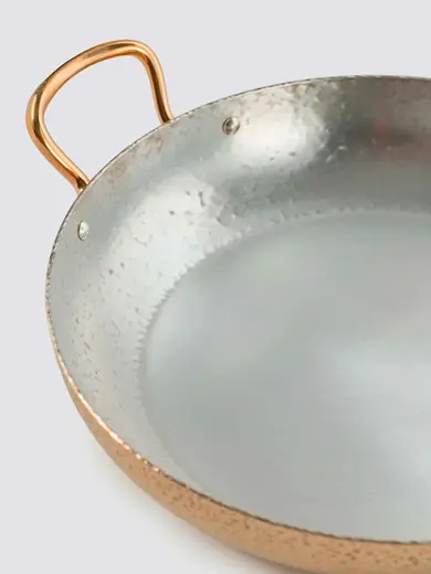 Gibco Сковорода 19х3,5 см с двумя ручками "Брасс Эхо", латунная с лужением внутри, с тиснением