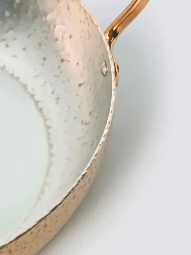 Gibco Сковорода 19х3,5 см с двумя ручками "Брасс Эхо", латунная с лужением внутри, с тиснением