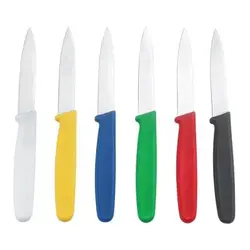 PKS-30PC Нож кухонный для чистки овощей , L=8см., нерж.сталь, ручка-пластик (цвет синий), Henry Food