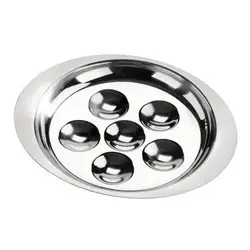 SND-06 Блюдо для улиток на 6 ячеек 19.4x16.6x2см., нерж.сталь, Henry Food, Китай