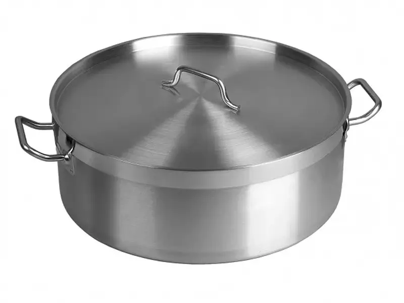 Котел низкий с крышкой, тройное дно, 50 х 18 см, 35 л, 50 см