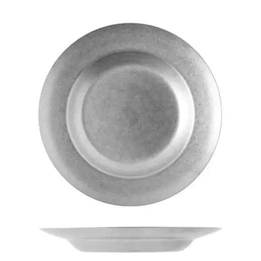 Тарелка глубокая металлическая с римом, для пасты, Old Island,  27.5 х 4,3 см, 1000 мл