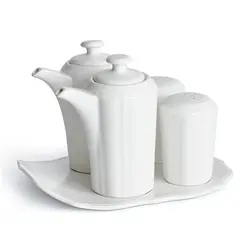 Набор из 5 предметов: солонка, перечница, 2 емкости для соуса, подставка, Carta, Onda