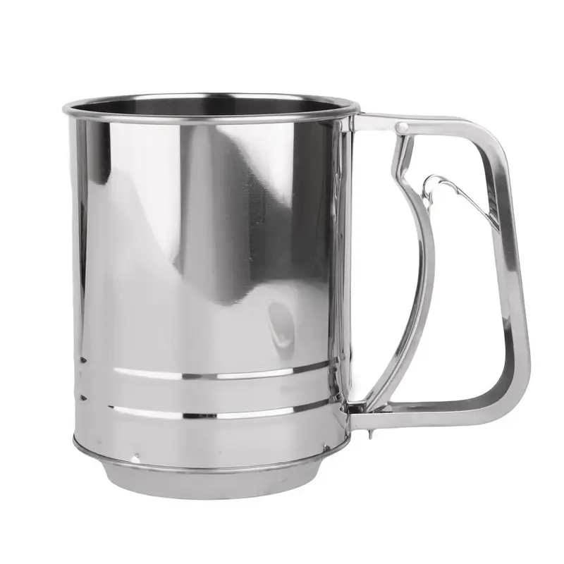 Сито кружка, с механизмом,  мелкая сетка, P.L. Proff Cuisine, d 9.9 см, h 12.9 см