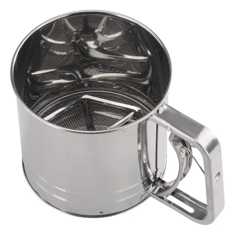 Сито кружка, с механизмом,  мелкая сетка, P.L. Proff Cuisine, d 12.2 см, h 12.4 см