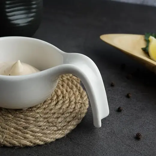 Соусник с ручкой, P.L. Proff Cuisine, Mini Mix White, 80 мл, h 3.8 см, b 7.5 см, l 12 см