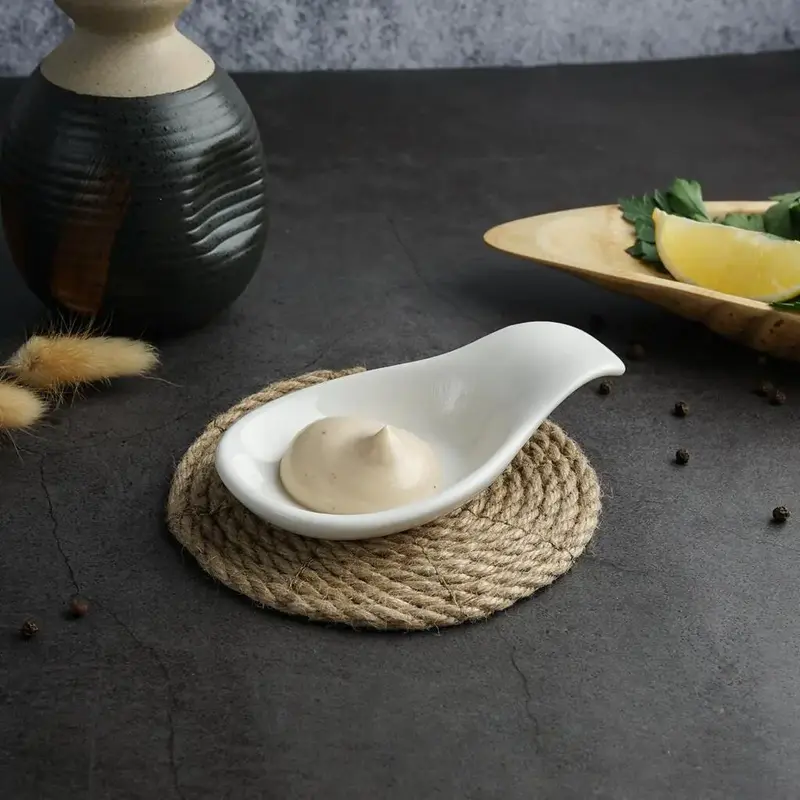 Соусник с ручкой, P.L. Proff Cuisine, Mini Mix White, 25 мл, h 3 см, b 7 см, l 12 см
