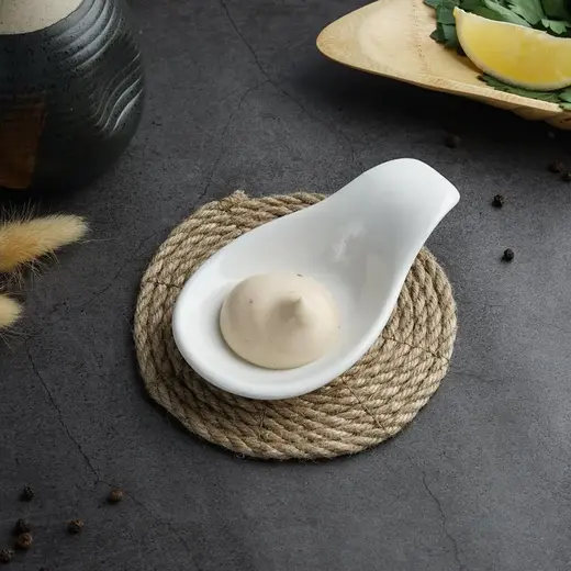 Соусник с ручкой, P.L. Proff Cuisine, Mini Mix White, 25 мл, h 3 см, b 7 см, l 12 см