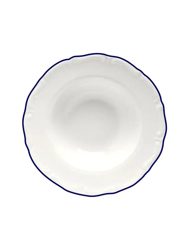 Тарелка для пасты, Porland, Maria with colored kant blue, 27 см