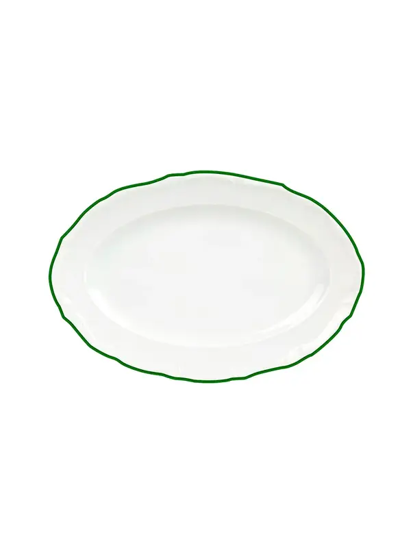 Блюдо овальное, Porland, Maria with colored kant green, 27 см