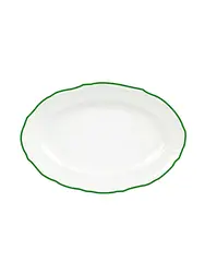 Блюдо овальное, Porland, Maria with colored kant green, 33 см