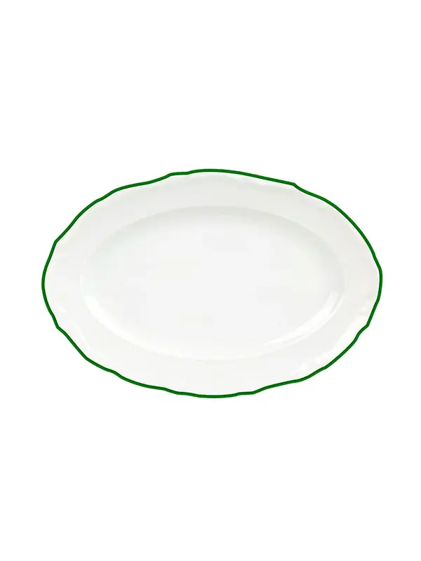 Блюдо овальное, Porland, Maria with colored kant green, 33 см