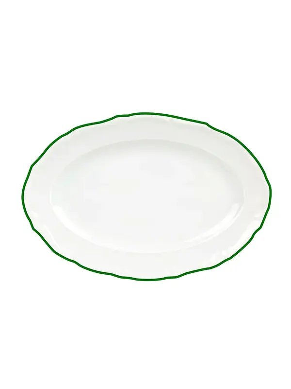 Блюдо овальное, Porland, Maria with colored kant green, 35 см